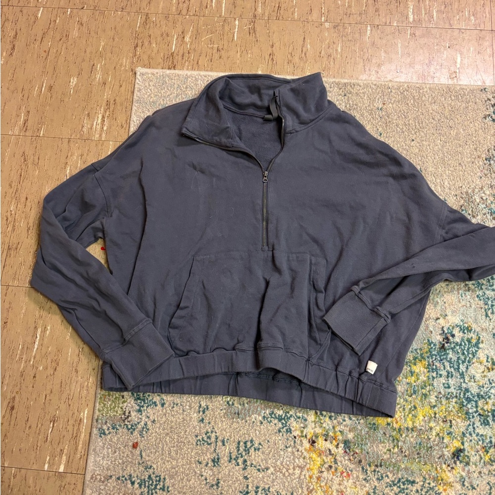Vuori Sunnyside Half Zip Pullover Womens Extra Large Blue Sweater *FLAW